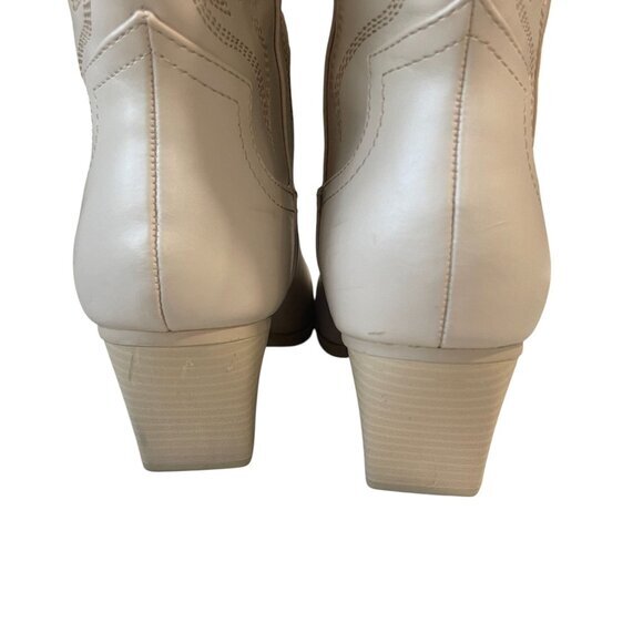 Soda White Western Cowboy Boots Womens Size 8 Pointed‎ Toe Block Heel Y2K Rodeo - Picture 7 of 10